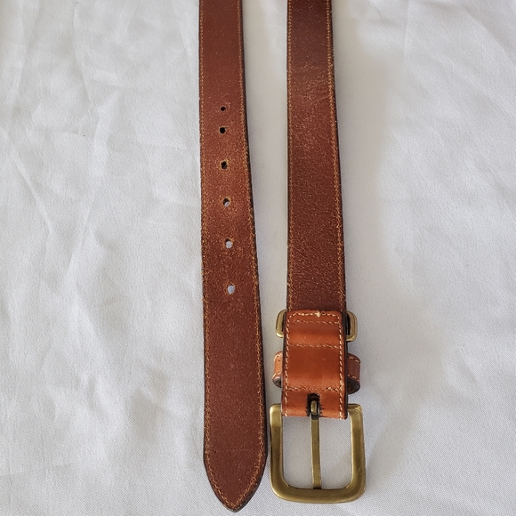 Vtg Tommy Hilfiger Men's 40 L/XL Genuine Leather Tan Dress Belt Brass Buckle USA - Picture 10 of 12